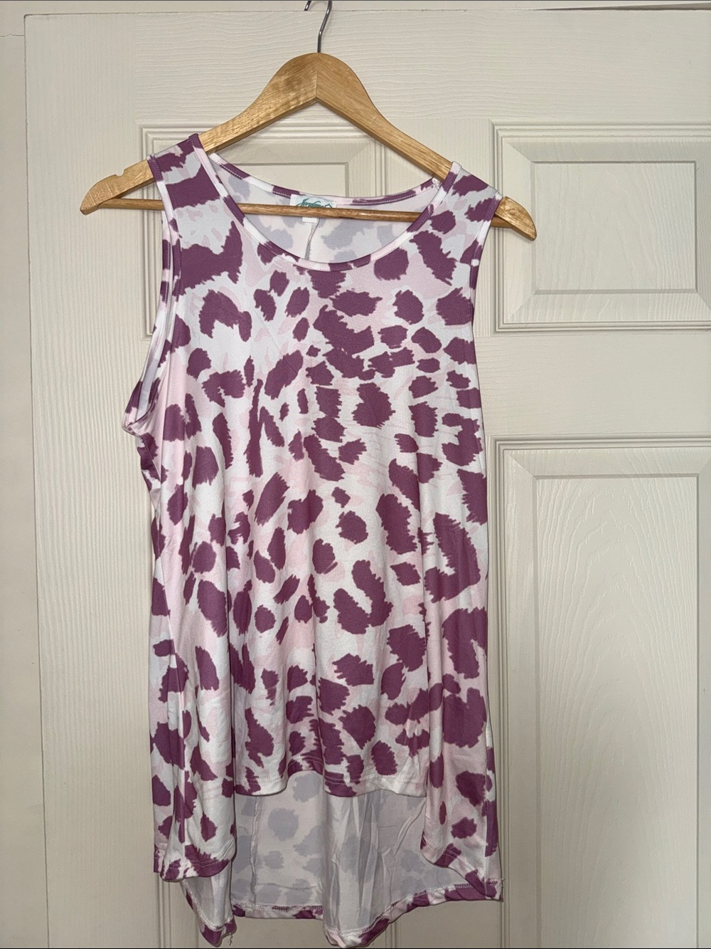 Women’s Mauve Spot Print High-Low Tank Top